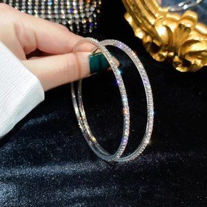 Cubic Zircon HOOP Earrings